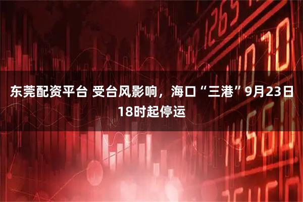 东莞配资平台 受台风影响，海口“三港”9月23日18时起停运